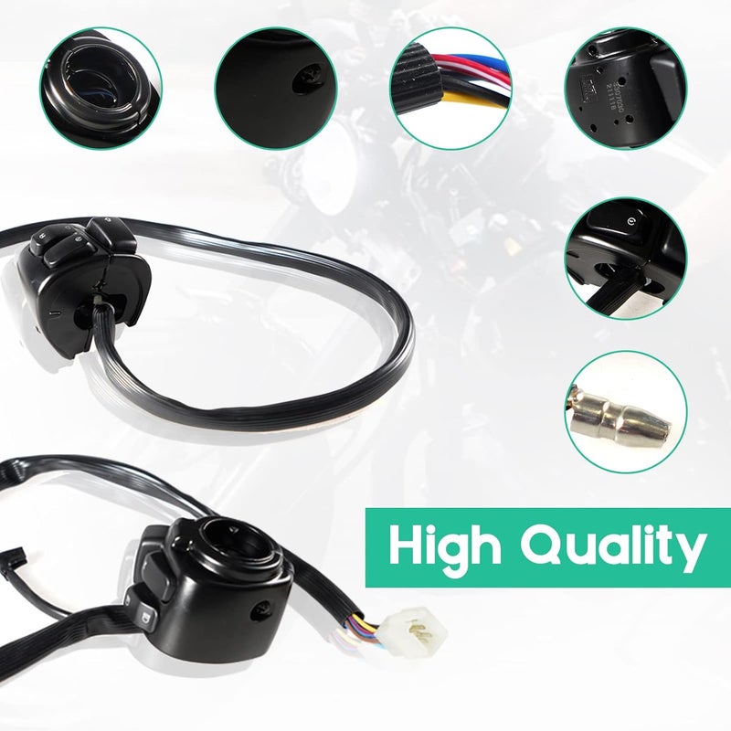 POSENG 1 Pair Motorcycle 1" Handlebar Switches Control and Wiring Harness with 1996-2012 Harley Softail Dyna Sportster V-Rod（Black） - Image 4